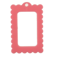 Frayme Works Bag Tag: Small Scallop Rectangle: Pink