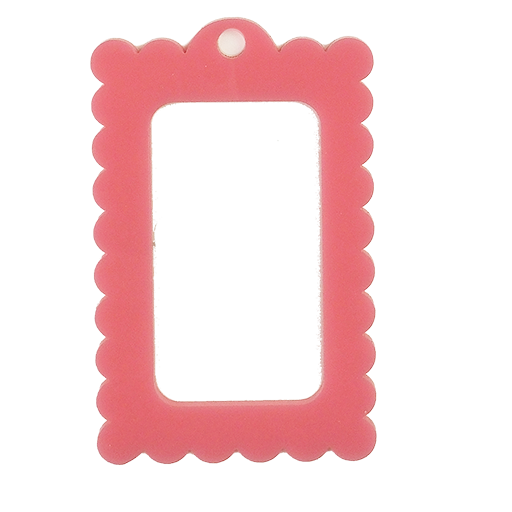 Frayme Works Bag Tag: Small Scallop Rectangle: Pearl White