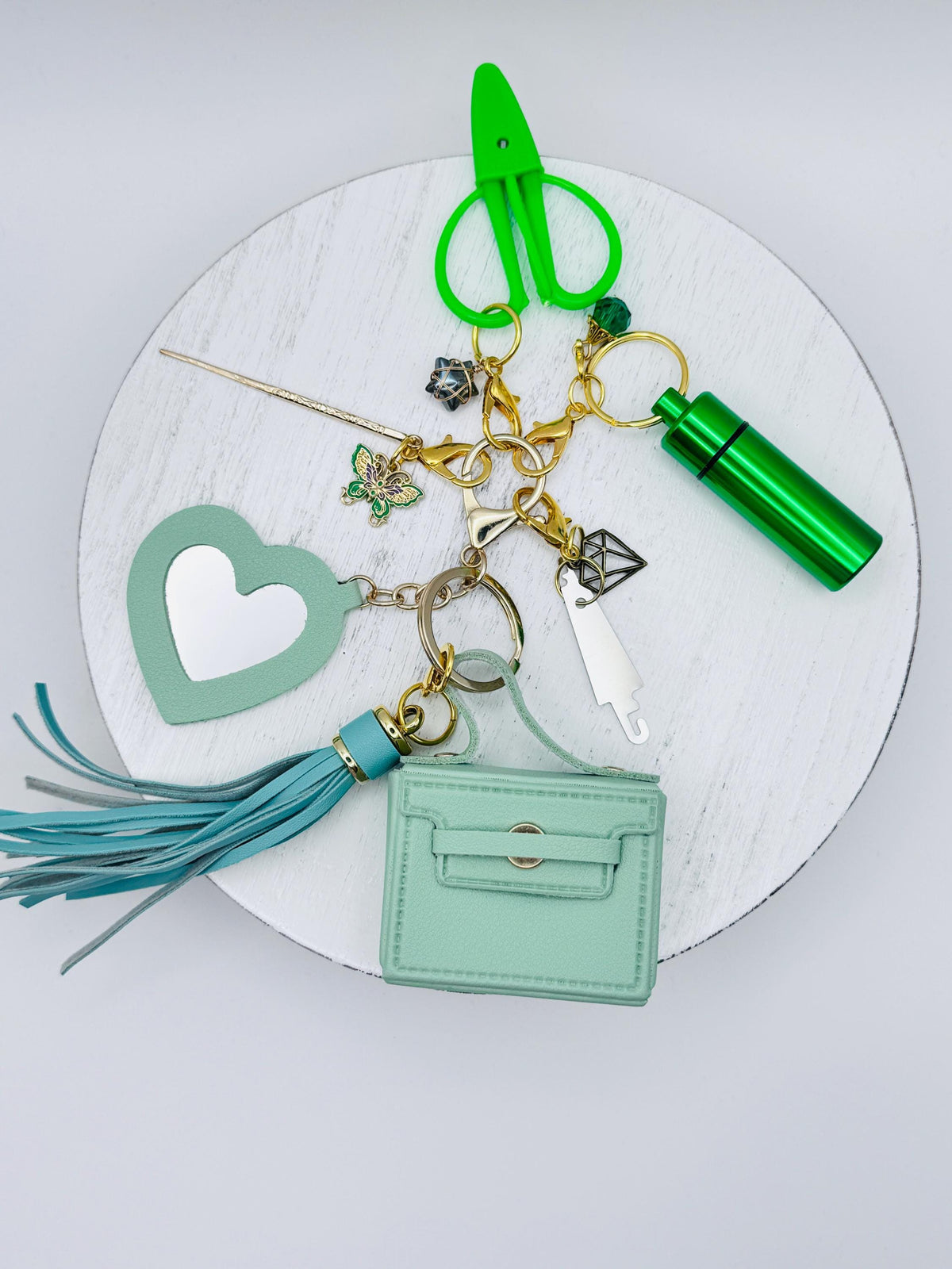 Mini Purse w/Mirror Bag Charm Tool Kit