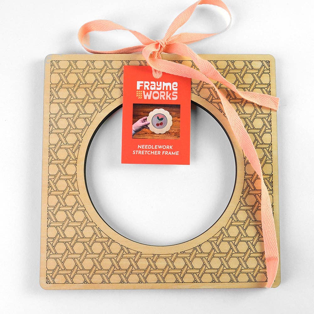 Frayme Works Rattan 5" Circle Needlepoint Stretcher Frame