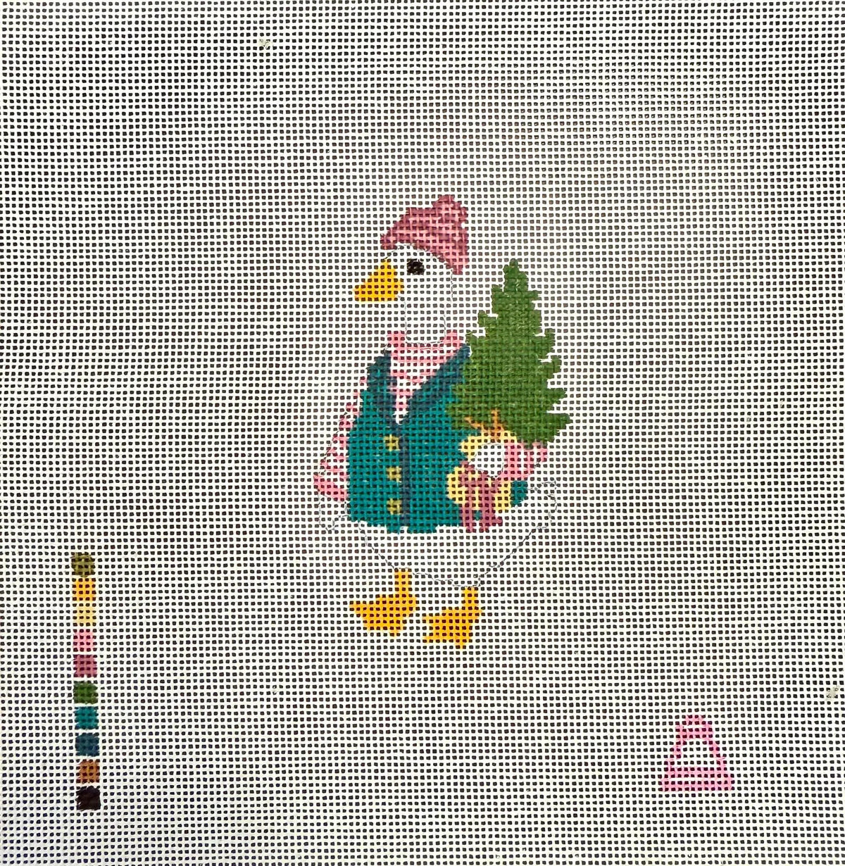 Stitched Stirrup Christmas Tree Porch Goose